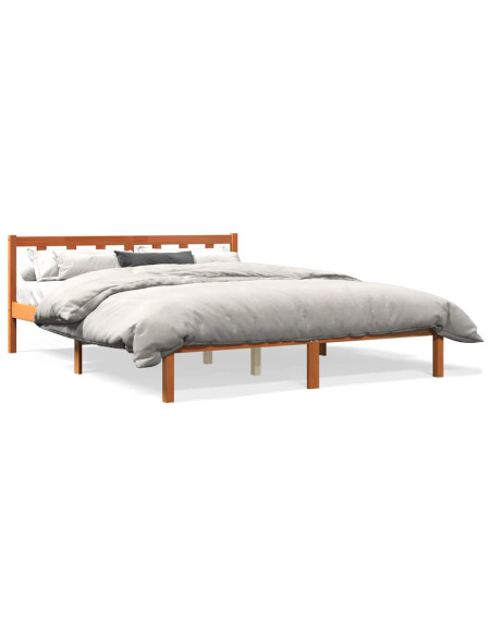 Giroletto senza Materasso Marrone Cera 160x200 cm Legno di Pino