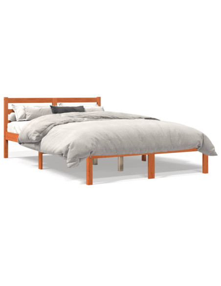 Letto senza Materasso Marrone Cera 120x200 cm in Legno di Pino