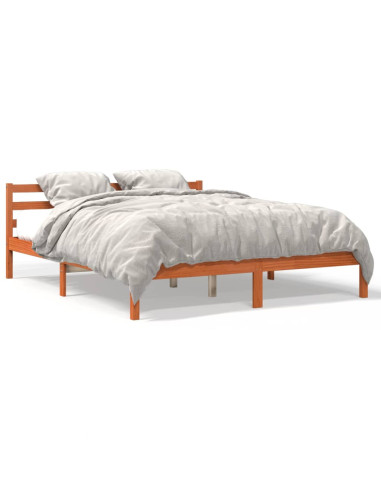 Letto senza Materasso Marrone Cera 160x200 cm in Legno di Pino