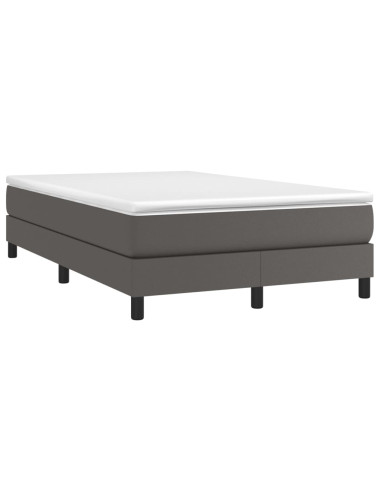 Giroletto a Molle con Materasso Grigio 120x190 cm in Similpelle