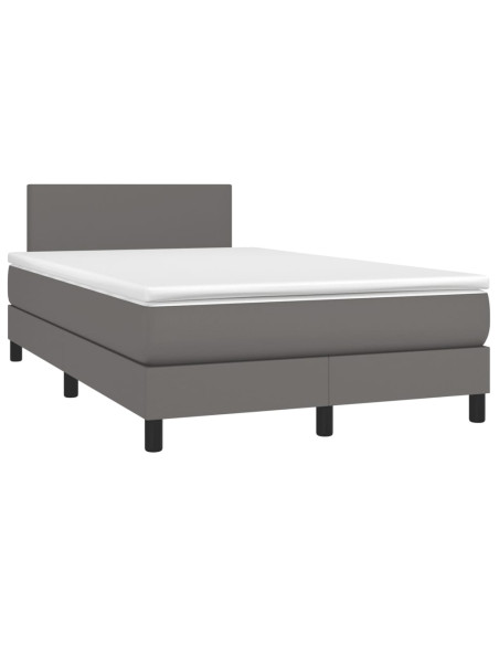 Giroletto a Molle con Materasso Grigio 120x190 cm in Similpelle