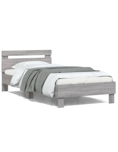 Giroletto Testiera Grigio Sonoma 100x200 cm Legno Multistrato