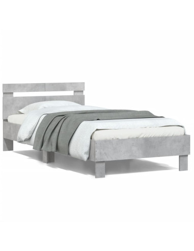 Giroletto Testiera Grigio Cemento 100x200 cm Legno Multistrato