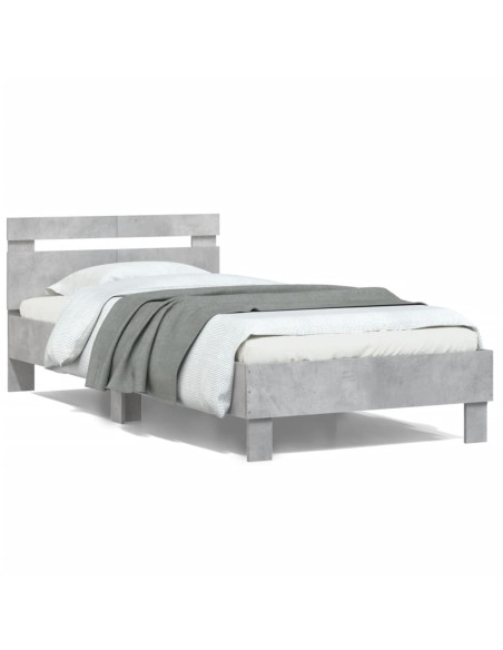 Giroletto Testiera Grigio Cemento 100x200 cm Legno Multistrato