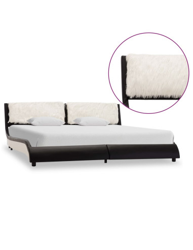 Giroletto senza Materasso Nero e Bianco Similpelle 180x200 cm