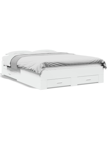 Giroletto con Cassetti Bianco 120x190 cm in Legno Multistrato