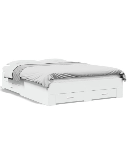 Giroletto con Cassetti Bianco 120x190 cm in Legno Multistrato