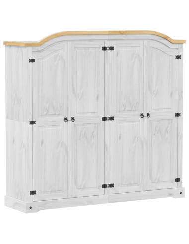 Armadio Corona Bianco 194x52x186 cm in Legno Massello di Pino