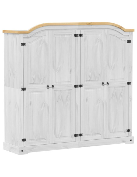 Armadio Corona Bianco 194x52x186 cm in Legno Massello di Pino