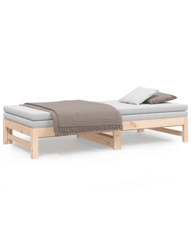 Dormeuse Estraibile 2x(75x190) cm Legno Massello di Pino