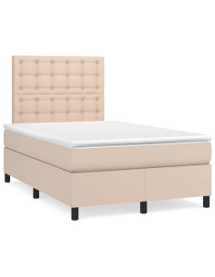 Giroletto a Molle con Materasso Cappuccino 120x200cm Similpelle