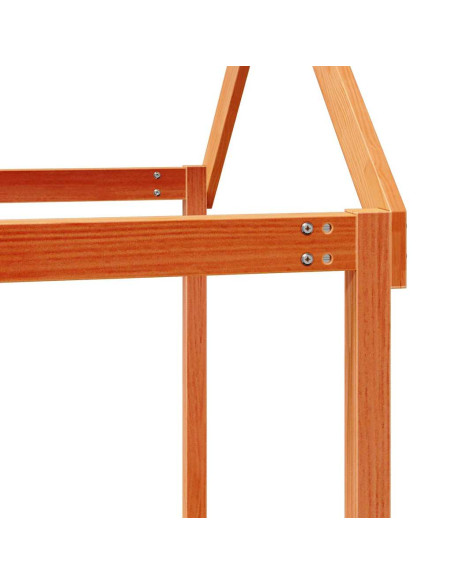 Letto a Castello con Tetto Cera 90x200 cm Legno Massello Pino