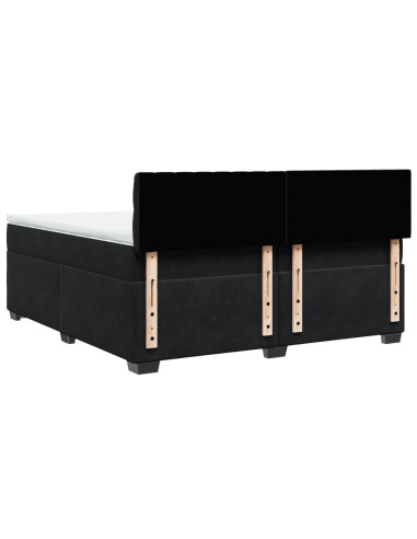 Giroletto a Molle con Materasso Nero 200x200 cm in Velluto