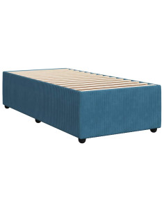 Giroletto a Molle con Materasso Blu 100x200 cm in Velluto