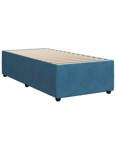 Giroletto a Molle con Materasso Blu 100x200 cm in Velluto