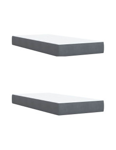 Giroletto a Molle con Materasso Grigio Scuro 200x200 cm Velluto