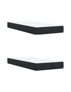 Giroletto a Molle con Materasso Nero 200x200 cm in Velluto