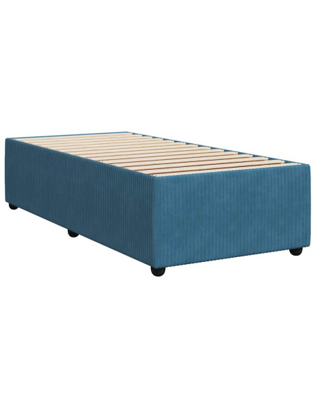 Giroletto a Molle con Materasso Blu 100x200 cm in Velluto