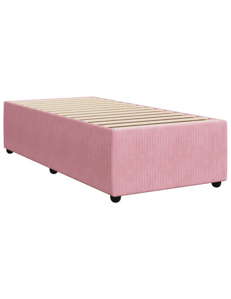 Giroletto a Molle con Materasso Rosa 100x200 cm in Velluto