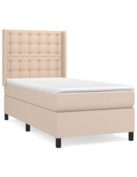 Giroletto a Molle con Materasso Cappuccino 80x200 cm Similpelle