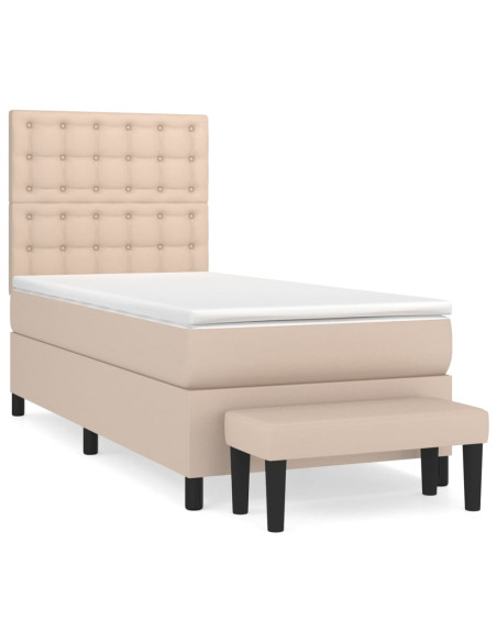 Giroletto a Molle con Materasso Cappuccino 80x200 cm Similpelle