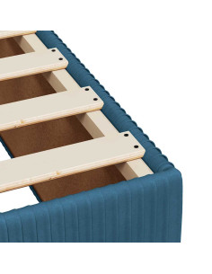 Giroletto a Molle con Materasso Blu Scuro 100x200 cm in Velluto