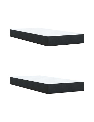 Giroletto a Molle con Materasso Nero 200x200 cm in Velluto