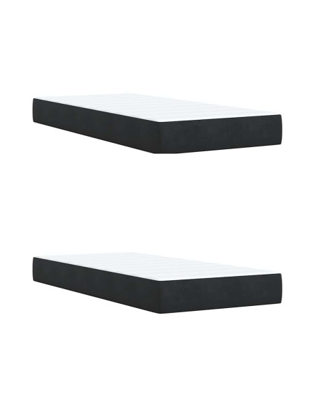 Giroletto a Molle con Materasso Nero 200x200 cm in Velluto