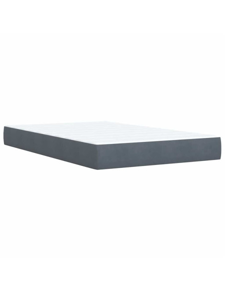 Giroletto a Molle con Materasso Grigio Scuro 120x200 cm Velluto