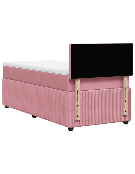 Giroletto a Molle con Materasso Rosa 100x200 cm in Velluto