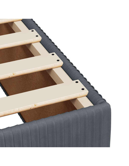 Giroletto a Molle con Materasso Grigio Scuro 120x200 cm Velluto