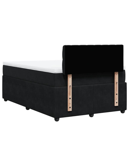 Giroletto a Molle con Materasso Nero 120x200 cm in Velluto