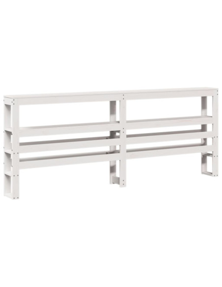 Letto Anziani con Testiera Bianco 200x200cm Legno Massello Pino