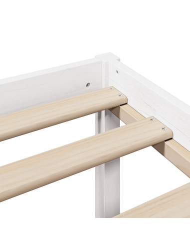 Letto Anziani con Testiera Bianco 200x200cm Legno Massello Pino