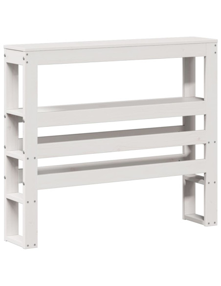 Letto Anziani con Testiera Bianco 90x190 cm Legno Massello Pino