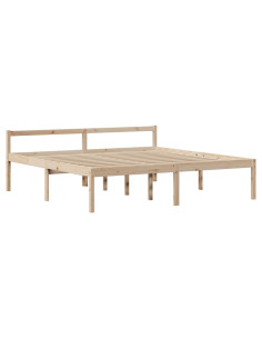 Letto per Anziani con Testiera 180x200 cm Legno Massello Pino