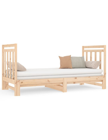 Dormeuse Estraibile 2x(90x190) cm Legno Massello di Pino
