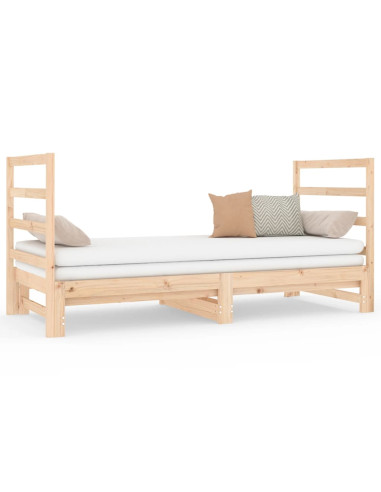 Dormeuse Estraibile 2x(90x190) cm Legno Massello di Pino