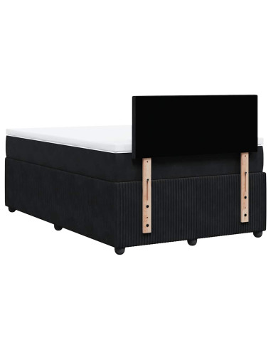 Giroletto a Molle con Materasso Nero 120x200 cm in Velluto