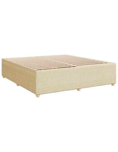 Giroletto a Molle con Materasso Crema 180x200 cm in Tessuto