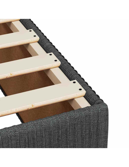 Giroletto a Molle con Materasso Grigio Scuro 160x200 cm Tessuto