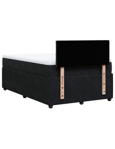 Giroletto a Molle con Materasso Nero 120x200 cm in Velluto