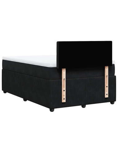 Giroletto a Molle con Materasso Nero 120x200 cm in Velluto