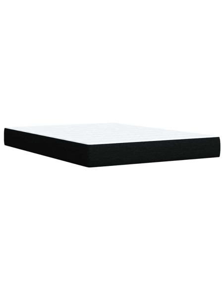 Giroletto a Molle con Materasso Nero 140x200 cm in Tessuto