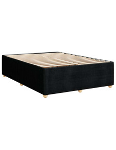 Giroletto a Molle con Materasso Nero 160x200 cm in Tessuto