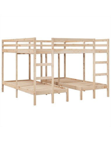 Giroletto Castello Triplo 200x200/80x200cm Legno Massello Pino