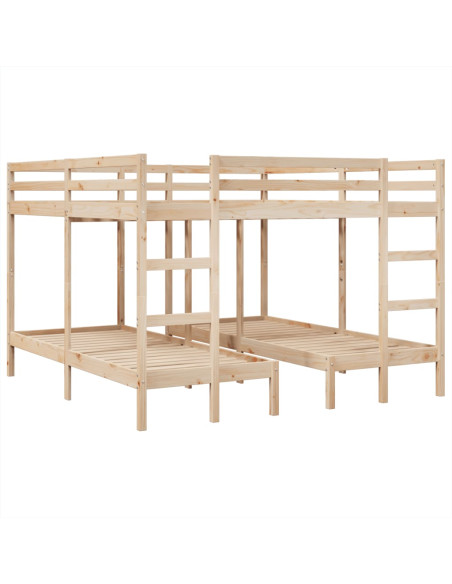 Giroletto Castello Triplo 200x200/80x200cm Legno Massello Pino