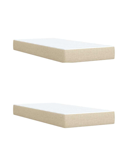 Giroletto a Molle con Materasso Crema 200x200 cm in Tessuto