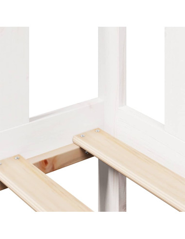 Dormeuse con Cassetti Bianco 90x190 cm Legno Massello di Pino