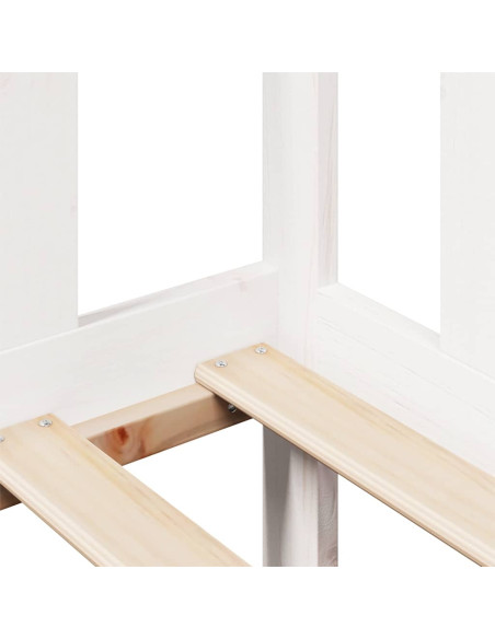 Dormeuse con Cassetti Bianco 90x190 cm Legno Massello di Pino